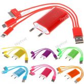 USB 2.0 a Lightning + Dock Connector + Micro USB Carregador