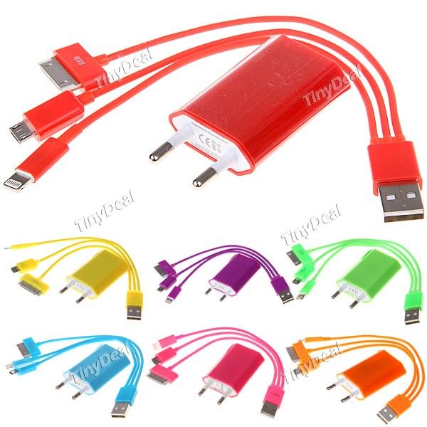 USB 2.0 a Lightning + Dock Connector + Micro USB Carregador