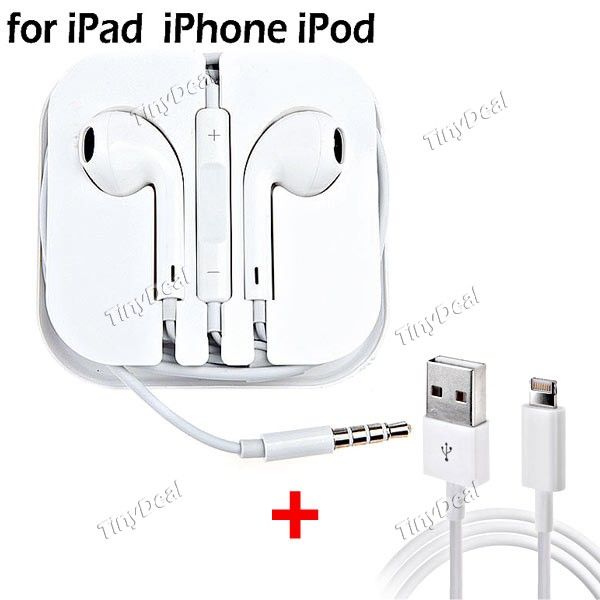 2-em-1 Fones de ouvido / Cabo de Dados para iPhone 5