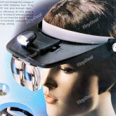 2-LED Head Light ampliação Headband Vidro Head-Vestindo