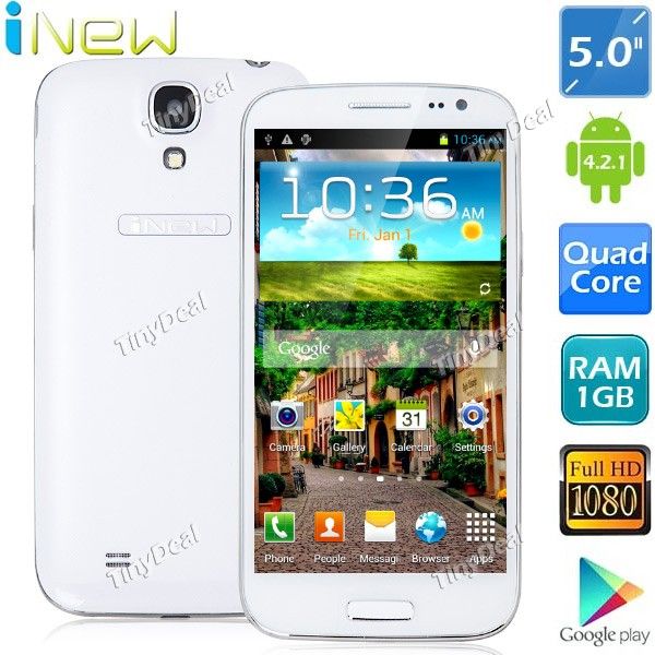 5.0" HD Capacitiva Tela de Toque MTK6589 4-Core Android 4.2