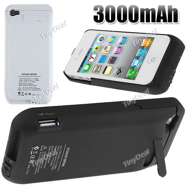 3000mAh Bateria externa recarregável para iphone 4 4S