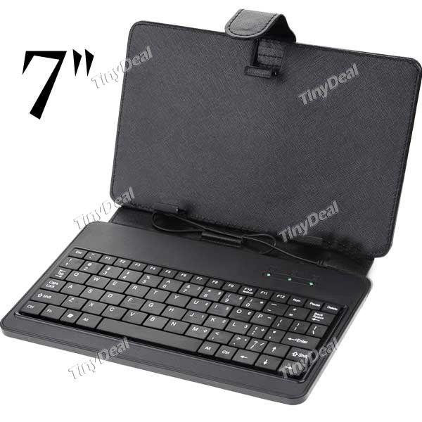 Teclado Combo PU Leather suporte caso com Micro USB