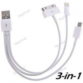 3-em-um relâmpago 8 Pin + Dock Connector + Micro USB