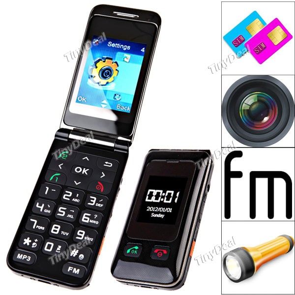 2.2 2 SIM 4-Band GSM Unlocked SOS Elder's Mobile Phone