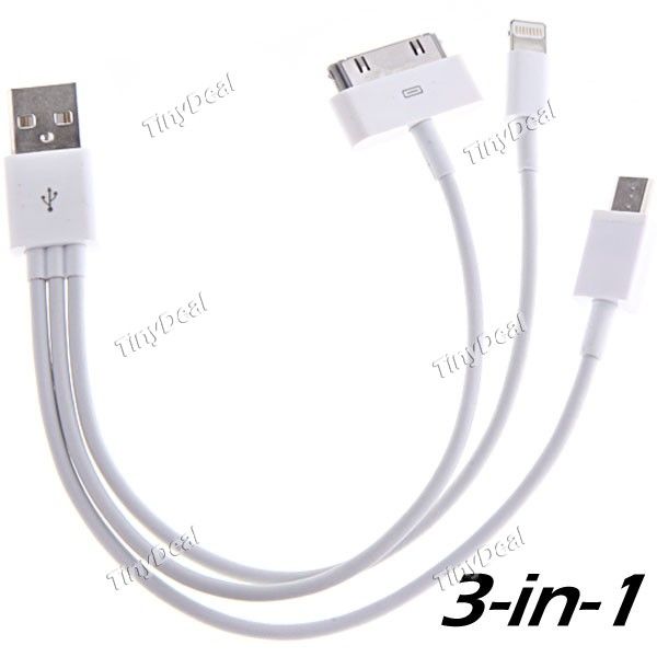 3-em-um relâmpago 8 Pin + Dock Connector + Micro USB