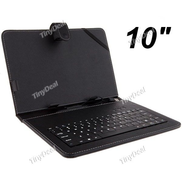 Capa protetora PU & Stand com teclado USB para 10 polegadas